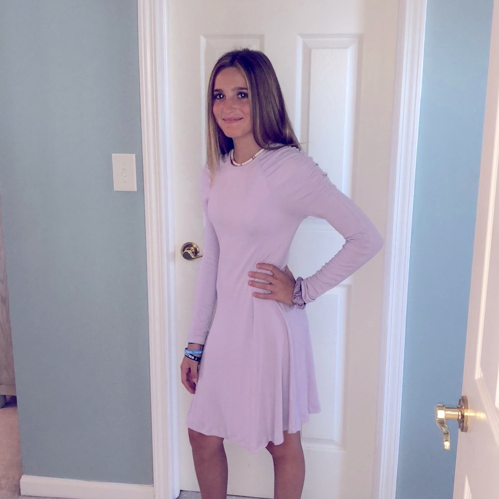 Light purple ruched sleeved ASOS SZ 2 Dress